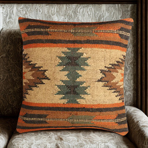 KRAFTERS Alfombra de Yute y Lana Tejida a Mano, Ecológica, con Diseño Geométrico a Rayas, para Sofá, Cojines, Todos los Tamaños, para el Hogar, Gran Venta - Product Image 6