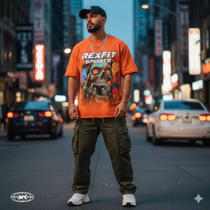 T-shirt Oversize Lourd Rexfit Sports, Personnalisable, Style Streetwear, Impression Numérique, Coton - Product Image 5