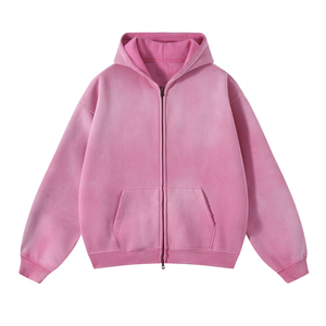 Sudadera con capucha negra para hombre con cremallera y mangas con rayas de color, corte regular, informal, con estampado digital, para otoño, 100% algodón, felpa francesa - Product Image 3