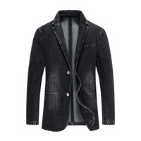 Veste en jean pour homme de haute qualité à manches longues, vêtements décontractés pour l'extérieur, couleurs unies, vente de vestes en jean pour homme