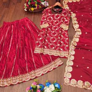 Traje de fiesta Lehenga para mujer de diseñador con trabajo bordado en secuencia - Product Image 5