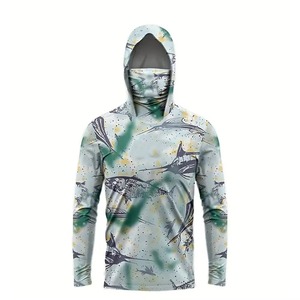 Vêtements de pêche UPF 50+ à séchage rapide, respirants, chemises de pêche à manches longues, design personnalisé, sweats à capuche de pêche par sublimation - Product Image 1