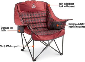 Guide Gear Chaise pliante portable surdimensionnée pour l'extérieur Design moderne avec sièges rembourrés Capacité de 500 lb pour le camping et les clubs - Product Image 2