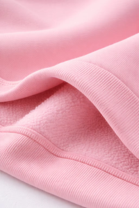 Pink Hooded Sweatshirt Jogger Set Unisex Casual Solid Color Full Sleeve Drawstring Pants 100% Cotton Lightweight Winter Side - Product Image 6