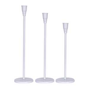 Support de bougie en aluminium blanc moulé à la main, écologique, centre de table pour anniversaire, Noël, Pâques, mariage, fête - Product Image 2
