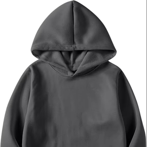 Sudadera con Capucha Personalizada con Logotipo, Sudadera Corta de Diseño para Hombre, Estilo Gótico Negro, Algodón Grueso, Color Sólido, Forro Polar - Product Image 2