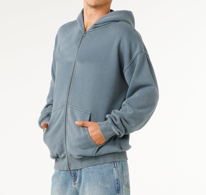 Sweat-shirt à capuche oversize pour homme et femme, style streetwear d'hiver, possibilité d'ajouter un logo personnalisé, unisexe, en molleton épais de qualité supérieure, fermeture éclair - Product Image 5