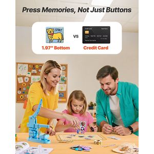 Macchina per la creazione di badge con guscio frontale quadrato in latta da 1,97 x 1,97, spilla in plastica e retro magnetico, e coperture posteriori in plastica - Product Image 2