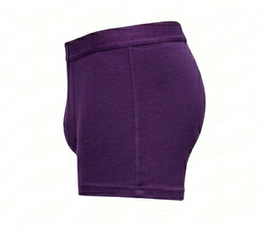 Calzoncillos bóxer morados para hombre, con logotipo personalizado, sin costuras, suaves, cómodos, de punto, de spandex/modal - Product Image 3