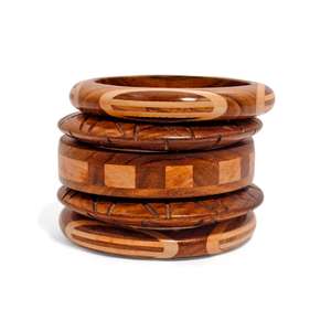 Handcrafted <b>Wooden</b> <b>Bangle</b> Collection Woodland Muse Collective Teak Mango Sisso & Bloodwood Jewelry fashion <b>bangle</b> - Product Image 6