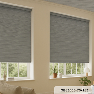 Persianas Enrollables Grises de Diseño Madera, Modelo GB83055, 76x183cm, para Hogar y Oficina, OEM B2B, Mejor Proveedor en Malasia, Garantía de Calidad - Product Image 1
