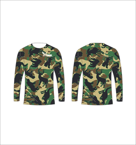 Custom Sublimated Long Sleeve T-Shirt <b>Animal</b> Silhouette Camo Pattern Crew Neck Performance Sports Wear Ferocious Clothing Bulk - Product Image 1