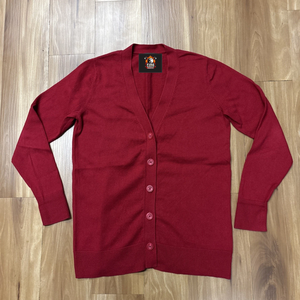 <b>Fire</b> Knight Men's Red Knitted Cardigan Long Sleeve Solid Color Button Front Autumn Sweater - Product Image 1