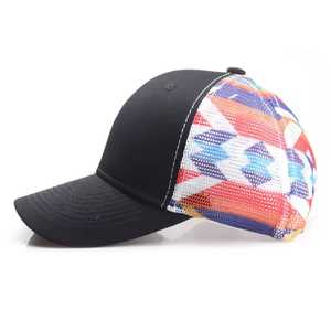 Unisex Breathable <b>Mesh</b> Baseball Cap Geometric Print Adjustable Size Casual Hat for Spring Summer Outdoor Use - Product Image 1
