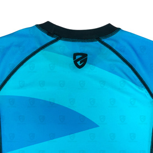 Hot Selling OEM Custom Rash Guard for <b>Men</b> <b>Stretchy</b> Sublimation Printed Stylish Crew Neck Short Sleeve UPF50 Breathable 180g Sale - Product Image 5