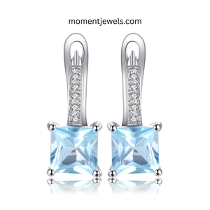Boucles d'oreilles carrées en argent sterling 925 pour femmes, incrustation de zircon, style simple, bijoux géométriques, 3g - Product Image 4
