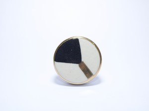 Boutons en céramique de style Art déco minimaliste, peints à la main en or et noir, poignées de meubles géométriques, boutons de tiroir artisanaux de luxe - Product Image 2