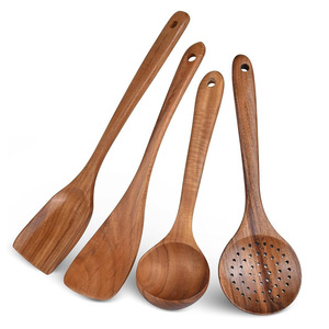 Utensilios de cocina prácticos, espátulas de madera con mango largo, herramienta de cocina al mejor precio, espátula para cocinar - Product Image 4