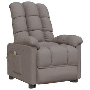 Fauteuil de massage en tissu taupe - Product Image 2
