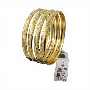 22K <b>Solid</b> <b>Gold</b> <b>Bangle</b> Set for Women Traditional Indian <b>Gold</b> Kada Pair Elegant Handcrafted Yellow <b>Gold</b> Bracelets - Product Image 1