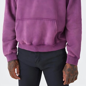 Sweat-shirt à capuche oversize délavé pour homme, style streetwear décontracté, coupe ample, mode urbaine, vente en gros OEM, vêtements d'hiver - Product Image 6
