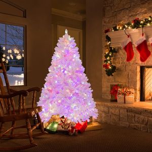 6 FT Flocked Artificial Christmas <b>Tree</b> with 350 LED <b>Lights</b> Hinged Xmas <b>Tree</b> Decorations - Product Image 3