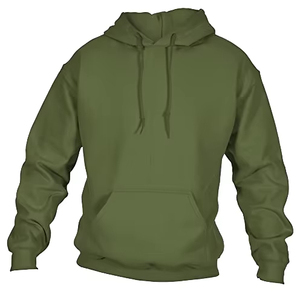 <b>Men's</b> Olive Green Hooded Sweatshirt Regular Fit Cotton Knitted Casual Solid Color Pocket Autumn Streetwear <b>Pullover</b> Hoodie - Product Image 4