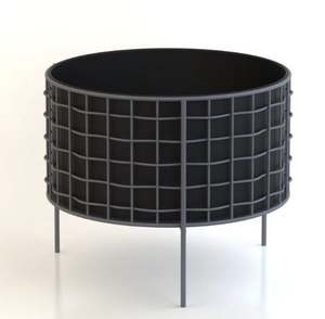 Jardinières rondes d'extérieur en fer, finition noire mate et grise, supports élégants pour plantes, conteneurs pour faire pousser des plantes et des fleurs - Product Image 2