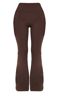 Pantalones de yoga acanalados de pierna ancha para mujer, de talle alto, sin costuras, acampanados, lisos, transpirables, ecológicos, personalizados, directo de fábrica - Product Image 4