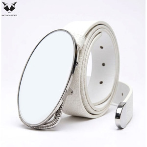 Ceinture en cuir blanc pur pour femme, élégante, avec boucle ovale en métal, ceinture de taille ajustée en cuir PU, ceinture de robe tendance pour clubbing - Product Image 4