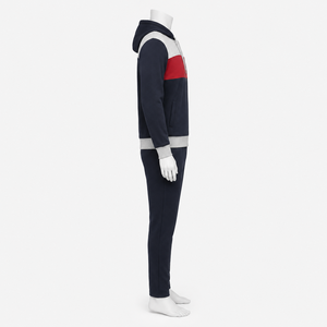 Conjunto Deportivo para Hombre con Capucha en Blanco y Negro, Pantalones Deportivos de Manga Larga, Ropa Casual de Otoño con Logotipo Frontal - Product Image 2
