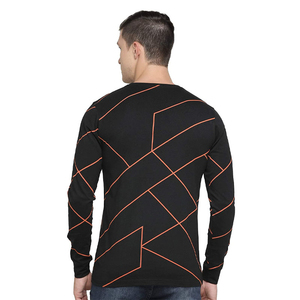 <b>Geometric</b> print long sleeve <b>shirt</b> Knitted polyester fabric <b>shirt</b> Autumn wear full sleeve <b>shirt</b> - Product Image 5