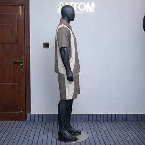 Ensemble short et t-shirt décontracté d'été pour homme avec logo personnalisé, nouveau design, sérigraphié, deux pièces, contraste de couleurs, en nylon - Product Image 2