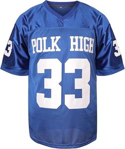 Camiseta de Fútbol Americano Polk Azul 33 Bundy, Ropa Deportiva Personalizada, Estilo Hip Hop, Tallas S-3XL - Product Image 2