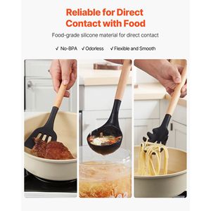 Ensemble de 50 ustensiles de cuisine en silicone, résistants à 428°F, avec support, gadgets et cuillères en bois pour la cuisine - Product Image 2
