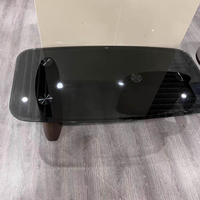 Haut en verre trempé trempé de rectangle foncé rond de meubles modernes pour la table basse