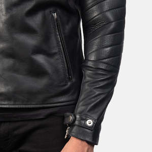 Custom <b>Men</b> Biker <b>Leather</b> <b>Jacket</b> Quilted Sleeve Motorbike Coat Slim Fit Genuine <b>Leather</b> <b>Jacket</b> Wholesale High Quality Male Casual - Product Image 5