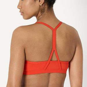 Soutien-gorge de sport sans coutures tendance pour femme, camisole douce orange vif, soutien-gorge de yoga à faible impact, bralette rembourrée, crop top - Product Image 3