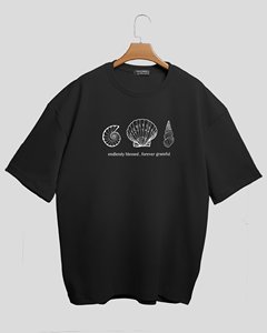 เสื้อยืดเจอร์ซีย์ลายกราฟิกสีดำแบบโอเวอร์ไซส์ สไตล์วินเทจ สตรีทแวร์ลำลอง ผ้าฝ้าย แขนสั้น น้ำหนัก 320 กรัม สำหรับผู้ชายและผู้หญิง ใส่ได้ในฤดูร้อน - Product Image 6
