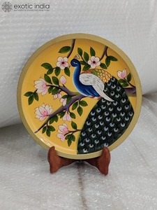 Assiette décorative ronde en bois peinte à la main, motif poisson coloré, plat fait main, magnifique plateau de service rond pour le petit-déjeuner - Product Image 3