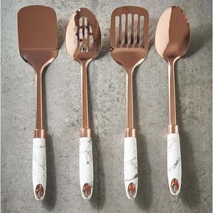 Modern Look Stainless Steel <b>Rose</b> <b>Gold</b> Kitchen Utensils Set with Modern Luxury Look Cutlery Set for Restaurant Wedding Home Hotel - Product Image 1