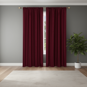 Modern 4x7 Feet Polyester Window <b>Curtain</b> <b>Pleated</b> Design Velvety Blackout Feature for Home Hotel Office Hospital <b>Hook</b> Rope - Product Image 3