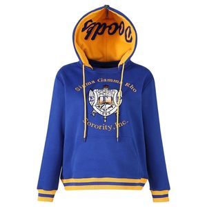 เสื้อฮู้ด Sigma Gamma Rho สีน้ำเงิน SGRho พรีเมียม สีน้ำเงินทอง เสื้อผ้าสไตล์กรีก เสื้อสเวตเชิ้ตสำหรับชมรมนักศึกษาแบบยูนิเซ็กซ์ - Product Image 1