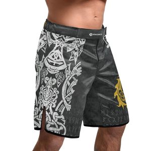 Pantalones cortos MMA para hombre, con estampado, cintura elástica, para entrenamiento en gimnasio, kickboxing, ligeros, de secado rápido, coloridos, para artes marciales mixtas. - Product Image 2