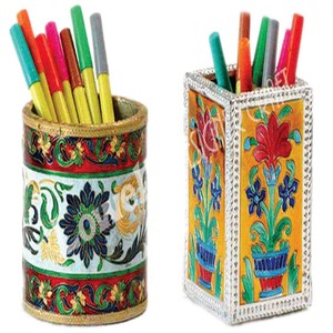 High Quality Handmade Traditional Style <b>Pen</b> Holder Good Selling Decorative Gift From Indian Supplier Plated Silk Screen Printing - Product Image 2