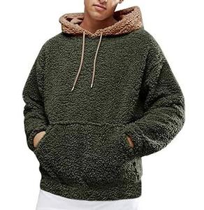 Sudadera con Capucha de Forro Polar para Hombre, Corte Regular, Color Sólido, Informal de Invierno, con Bolsillo, Transpirable, Tejida, con Estampado Digital - Product Image 3