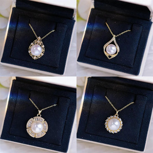 <b>Gold</b> <b>Pearl</b> Tri-Color Mixed <b>Necklace</b> 8-13mm Basic Round with Slightly Flawed Texture Engraved Small <b>Gold</b> Ball Adjustable - Product Image 4