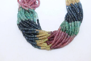 Cuentas facetadas redondas de piedras preciosas múltiples AAA de 3 mm, cuentas de zafiro múltiple, cuentas para hacer joyas, cuentas minimalistas - Product Image 4