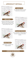 Petit détail d'oiseau, la broderie ludique ajoute une touche jeune et vivante.