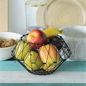 Panier à fruits en métal élégant, rangement décoratif qui rehausse l'attractivité du comptoir de cuisine - Product Image 1